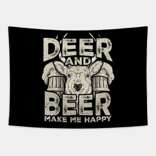 Deer and Beer Funny Hunter Hunting Tapestry