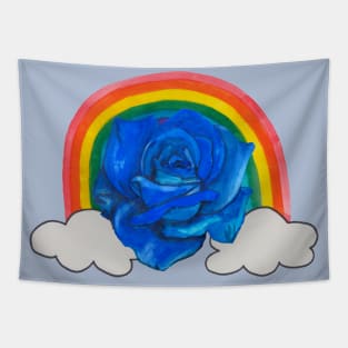 Blue rose in clouds Tapestry