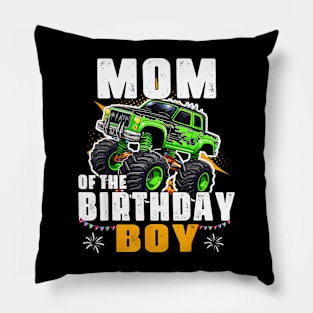 Mom Of The Birthday Boy Monster Truck Birthday Family Pillow