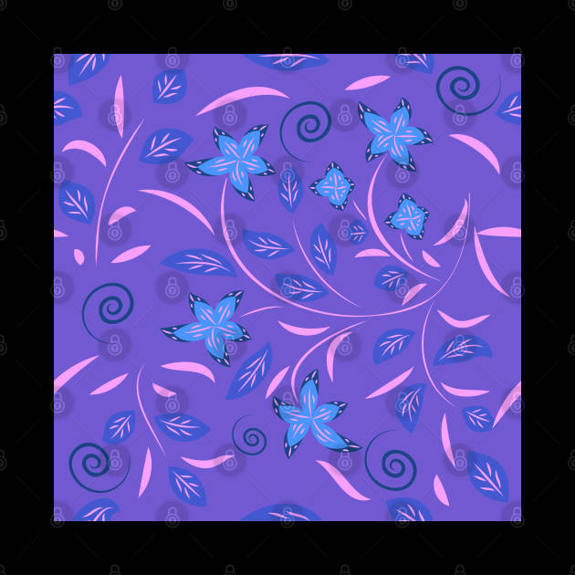 pattern with flowers and leaves hohloma style by Eskimos