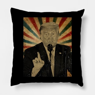 Wanted President Donald Trump // Photo Vintage Retro Look Fan Design Pillow