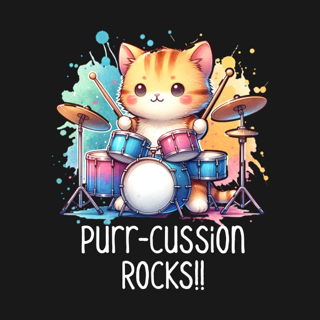 Drumming Kitty Beat: Purr-cussion Rocks by Ingridpd