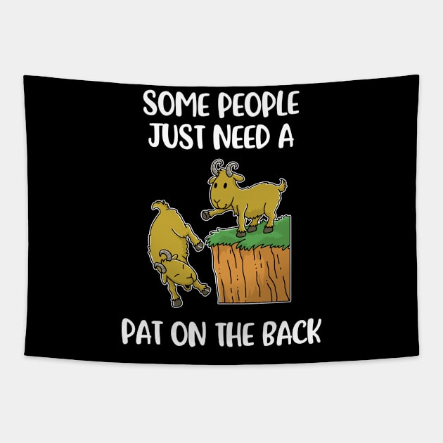 Pat On The Back Funny Sarcasm Gift Tapestry by CatRobot