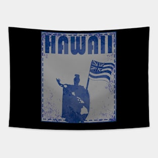 Hawaii United King Kamehameha (blue) by Hawaii Nei All Day Tapestry