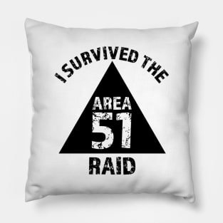 I Survived The Area 51 Raid (Black) Pillow