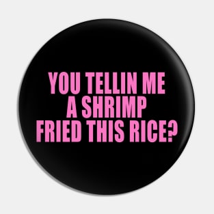 You Tellin Me a Shrimp Fried This Rice? Funny Sarcastic Meme Y2k Pin