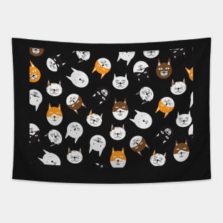 Cute Cats Pattern - Orange, Black, Brown and White Tapestry