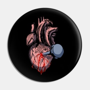 Heartbreak! A Nail Through the Heart (color) Pin