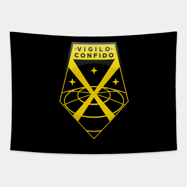 vigilo confido yellow Tapestry by ilvms