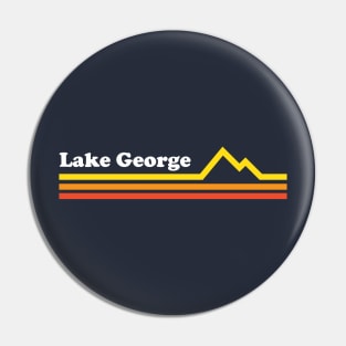 Lake George NY Retro Vintage Style Mountains Pin