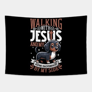 Jesus and dog - Alpine Dachsbracke Tapestry