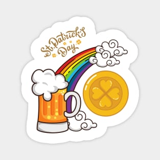 St. Patrick's Day Funny Beer And Coin Magnet