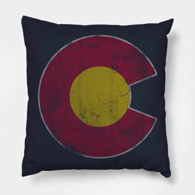 Retro Colorado Flag C Pillow by E