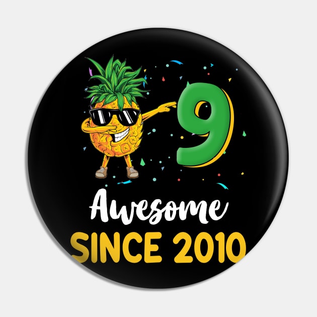 9th Birthday Pineapple Dabbing 9 Years Old Pin by Chapmanx