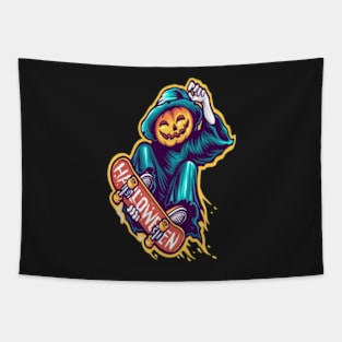 pumpkin skater design - Gifts halloween Tapestry