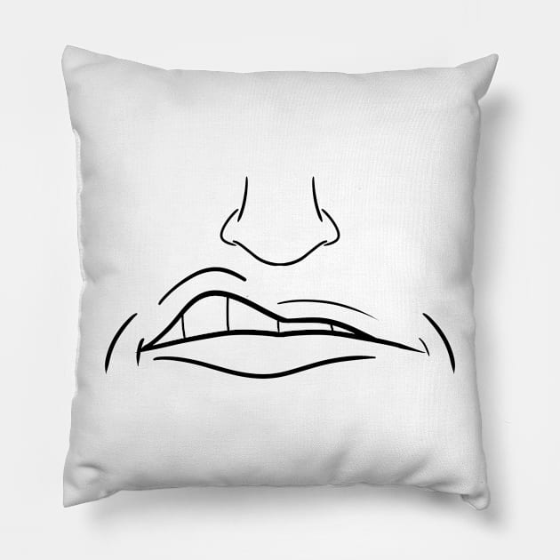 Dude Mouth - Face Mask Pillow by PorinArt