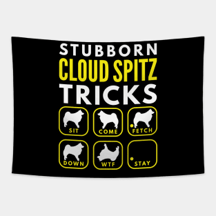 Stubborn Cloud Spitz Tricks - Dog Training Tapestry