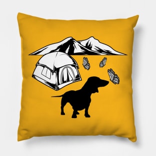 I love dachshunds and nature outdoor camping Pillow