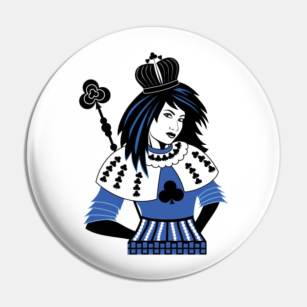 Queen of Clubs Pin by SWON Design