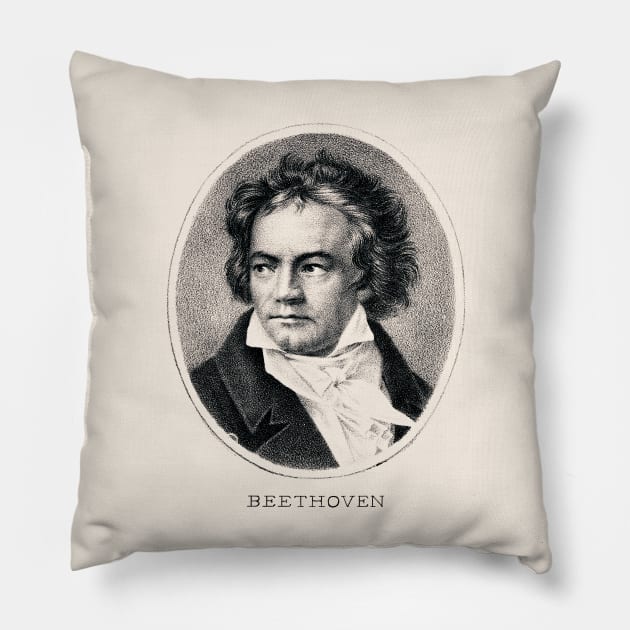 Composer Ludwig van Beethoven Pillow by historicimage