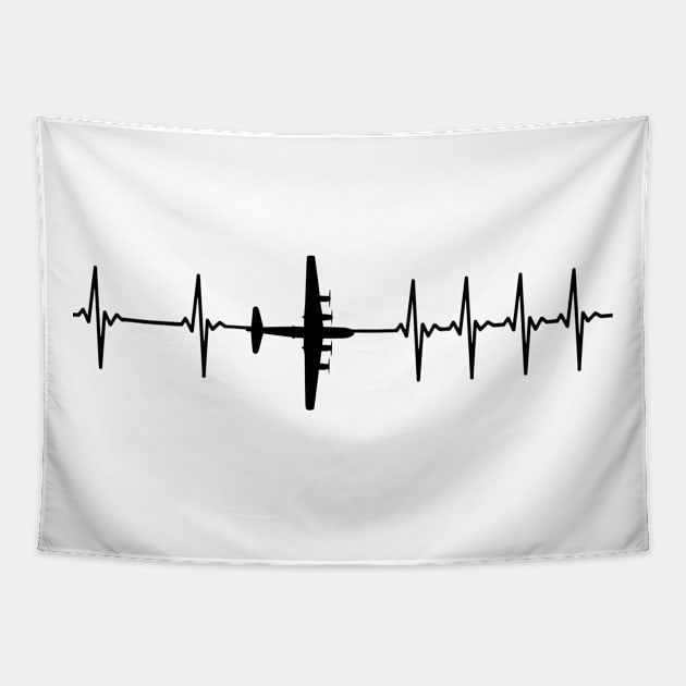 B-29 Super Fortress Heartbeat Tapestry by Dirty Custard Designs 