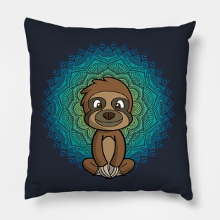 Sloth Yoga Meditate Mandala Pillow