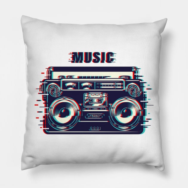 Music Tape Recorder Pillow by Seopdesigns