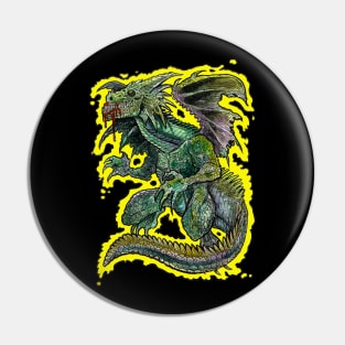 Zombie Fire Dragon Pin