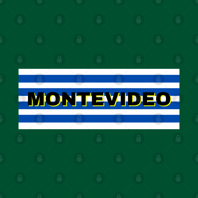 Montevideo City in Uruguay Flag Stripes by aybe7elf