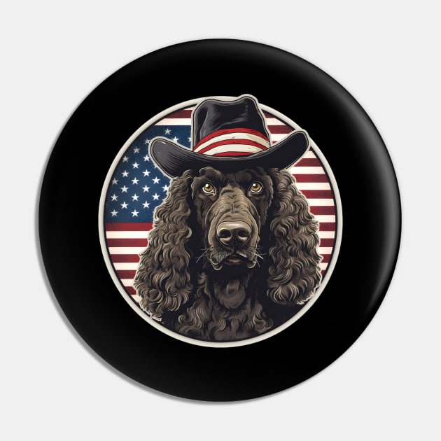 Irish Water Spaniel 4th of July Pin by NatashaCuteShop