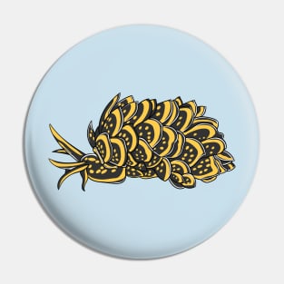 Leaf gilled sea slug cartoon illustration Pin