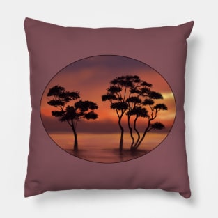 Tropical Trees Oval Pillow