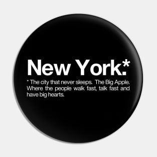 New York Definition Pin