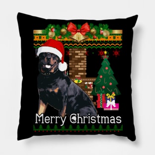 Ugly Christmas Sweater ROTTWEILER Pillow