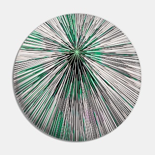 A colorful hyperdrive explosion - black and white with green highlights version Pin