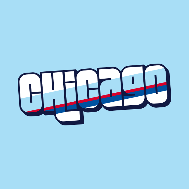 Retro Chicago Word Art with Stripes CHI by SLAG_Creative