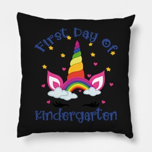 Cutesy Unicorn Face | 1st Day of Kindergarten Pillow