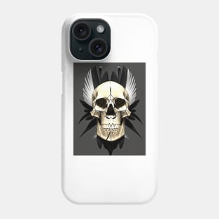 skull with feathers Phone Case