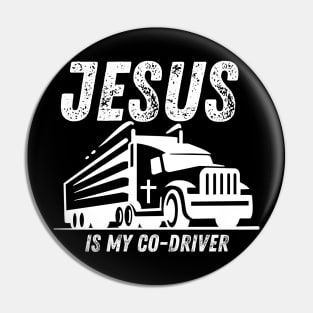 Jesus Co-Driver White Pin