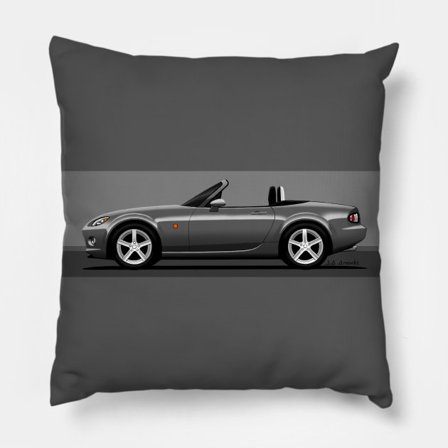 My drawing of the transparent NC 1.8 roadster convertible classic sports car Pillow by jaagdesign