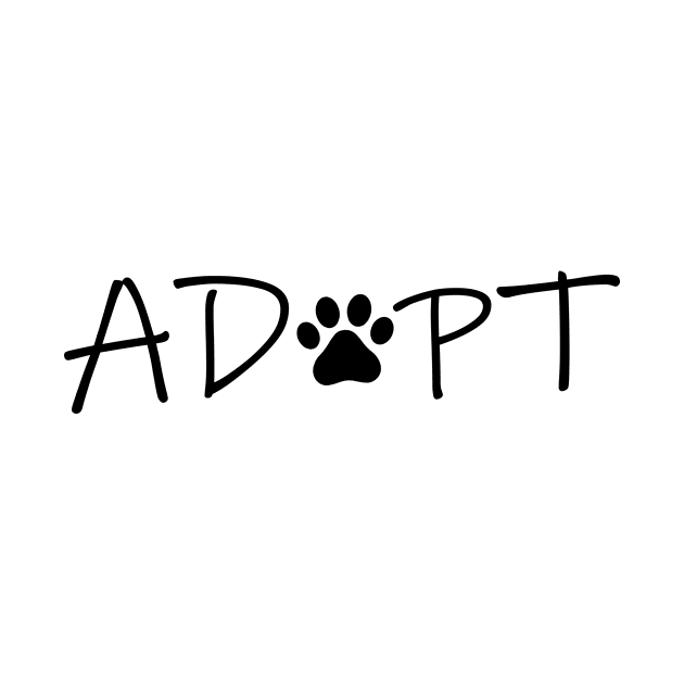 Adopt Paw Funny Pawprint Humor Furry Pets by Mellowdellow