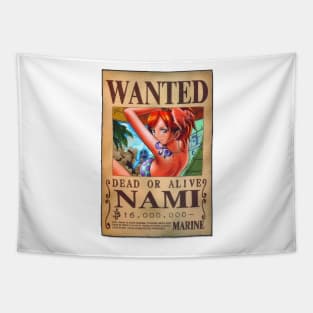 Nami Wanted Poster with 16 million berries Tapestry