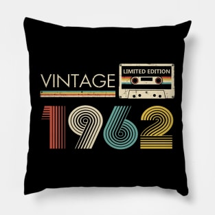 61st Birthday Vintage 1962 Limited Edition Cassette Tape Pillow