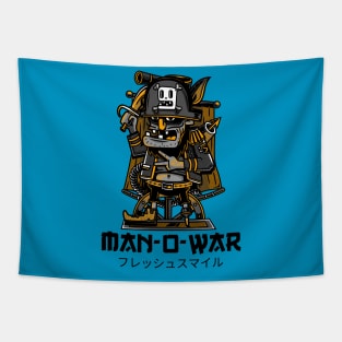 Man-O-War Pirate Funny Cartoon Characters Tapestry