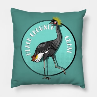 Black Crowned Crane Pillow