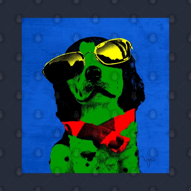 FUNNY DOG Green Blue by NYWA-ART-PROJECT