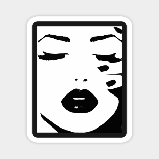 Woman, Girl, Lips print, Fashion art, Fashion print, Scandinavian art, Modern art, Wall art, Print, Minimalistic, Modern Magnet