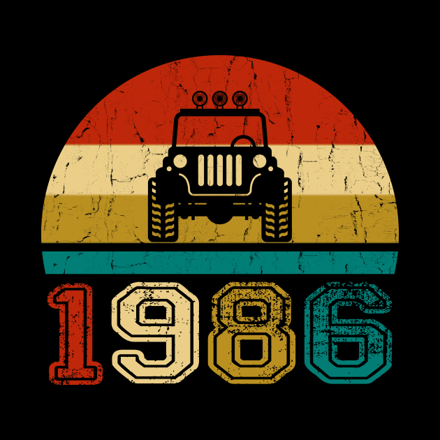 Vintage Jeep 1986 Birthday Jeep Gift by Superdadlove