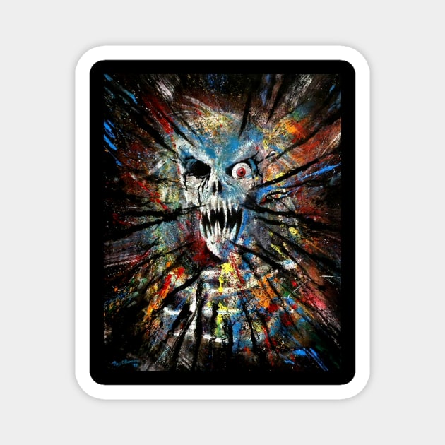 Splattered Skull Magnet by RavensBlight