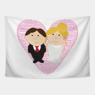 Cute Wedding Couple Tapestry